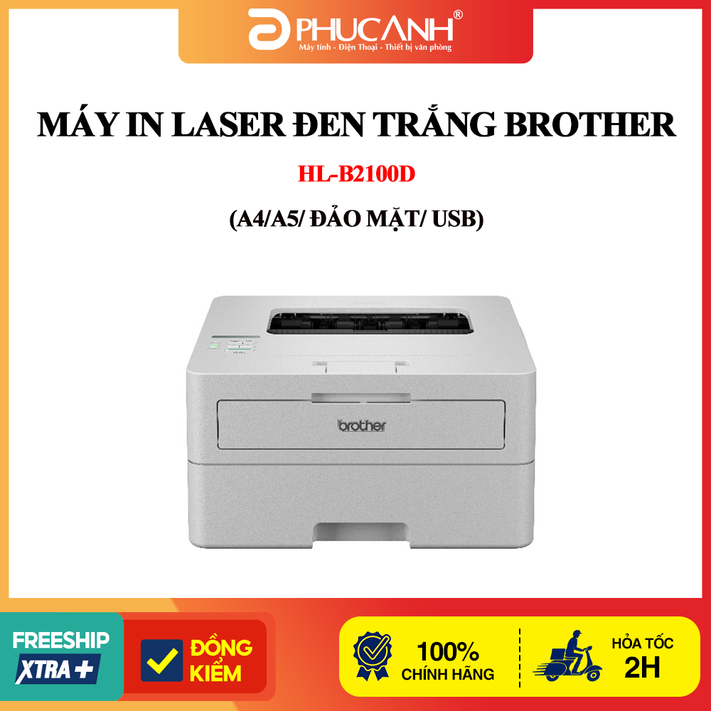 Máy in laser đen trắng Brother HL-B2100D (A4/A5/ Đảo mặt/ USB)
