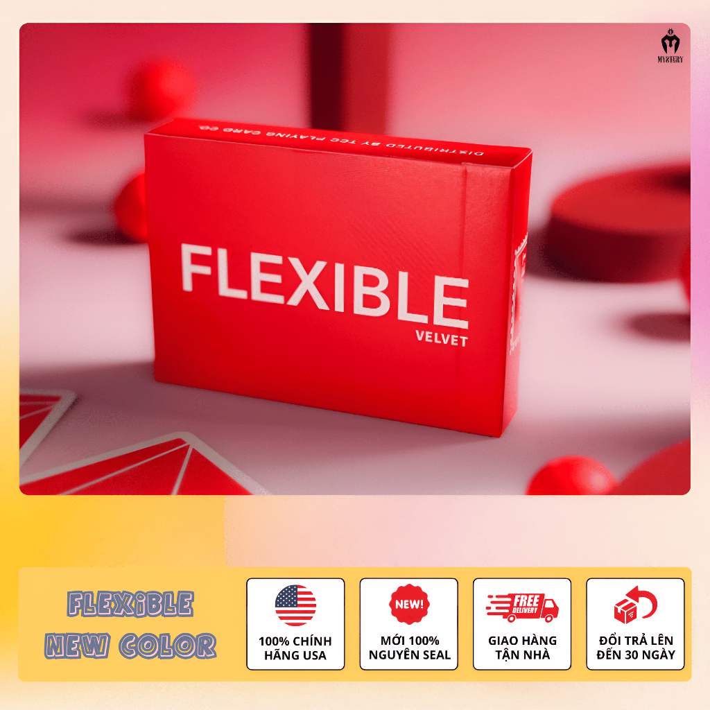 Bộ bài Tây, bài ảo thuật USA CAO CẤP CHÍNH HÃNG - FLEXIBLE PINK & VELVET NEW VERSION - Bài Mỹ - Bài 