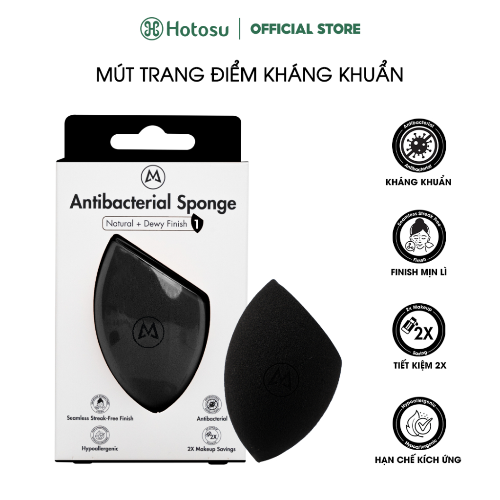 Bông mút tán nền kháng khuẩn Mastige - Mút trứng trang điểm ướt và khô đa năng, giảm hút nền, không 