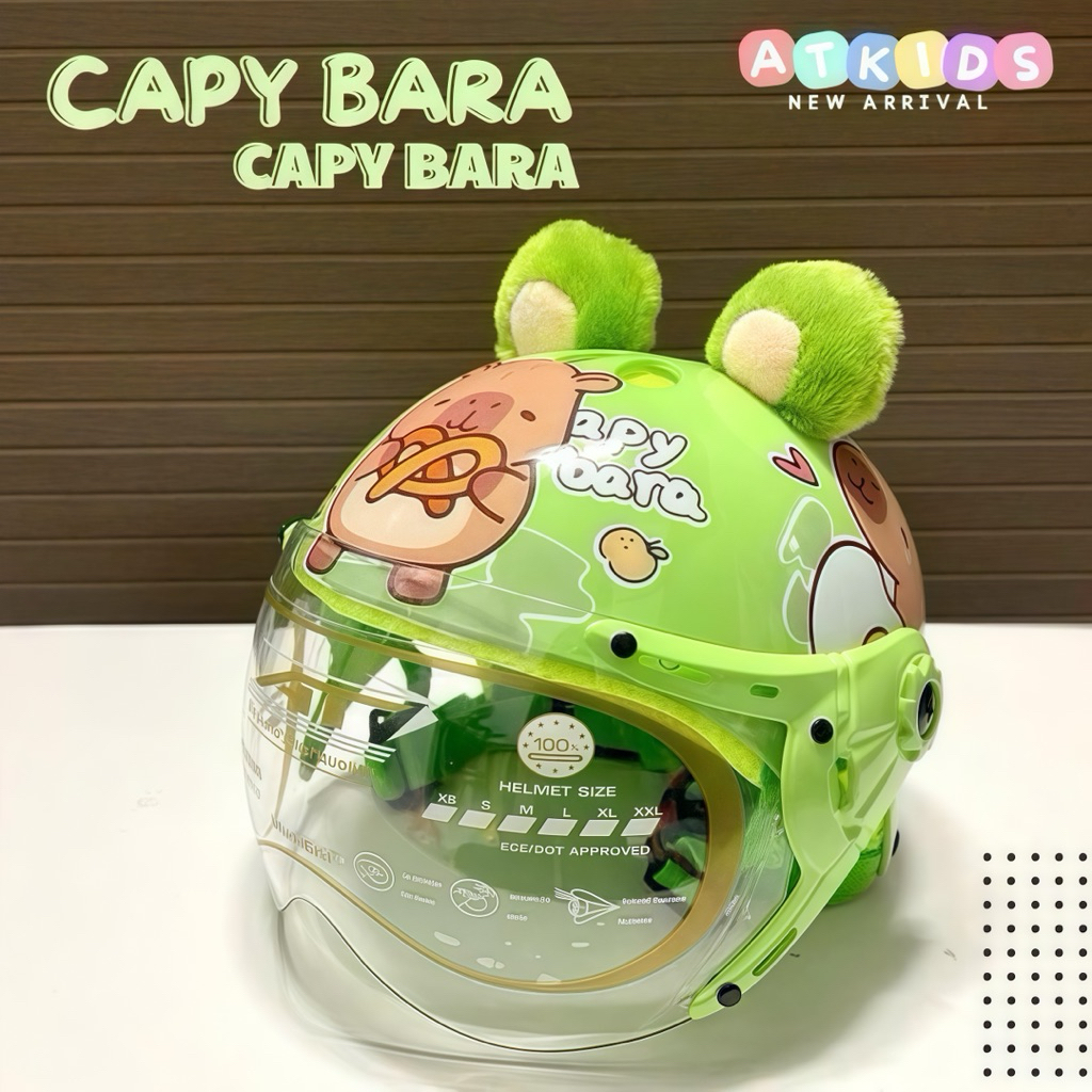 Mũ Bảo Hiểm Trẻ Em AT KIDS Chính Hãng Tân Việt Á Tem CAPYPARA size 1-3 và 4-8 tuổi