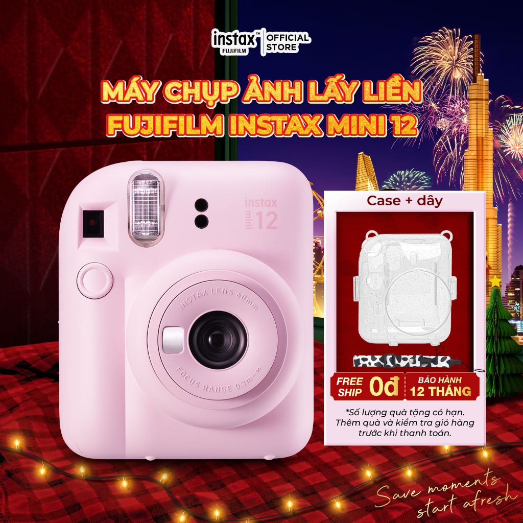 Máy Ảnh Chụp Lấy Liền Fujifilm Instax Mini 12 - Bảo Hành 12 Tháng (Không Kèm Film)