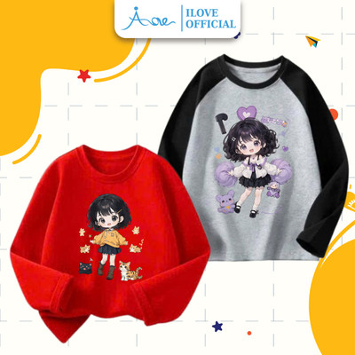 [HÀNG MỚI VỀ] AORE-Áo Thun DÀI TAY Cho Bé Gái Cute Đáng Yêu, Áo phông dài tay Thu Đông Chất Cotton Bé đi học, đi chơi