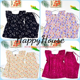  Đồ Bộ Tole Nữ Bộ Lanh Áo Gài Nút Cổ Vuông Tay Cánh Tiên Quần Lửng VNXK F21 42-75kg  cao cấp - Happyhouse93 