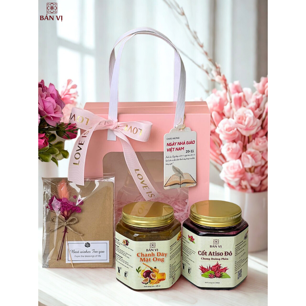 (HỎA TỐC) Set quà túi hồng 2 hũ quà thiên nhiên sức khỏe tặng mẹ tặng thầy cô 20/11