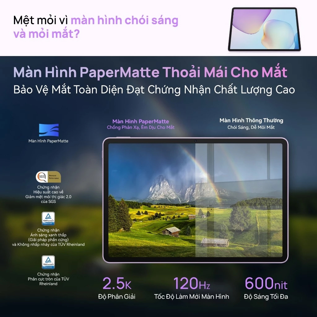 Máy tính bảng HUAWEI MatePad 11.5 PaperMatte Mới 8+256GB | Hiệu Suất Như PC | Pin 10.100 mAh | Sạc Nhanh 40W | BigBuy360 - bigbuy360.vn