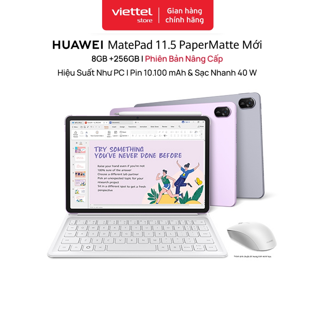 Máy tính bảng HUAWEI MatePad 11.5 PaperMatte Mới 8+256GB | Hiệu Suất Như PC | Pin 10.100 mAh | Sạc Nhanh 40W | BigBuy360 - bigbuy360.vn