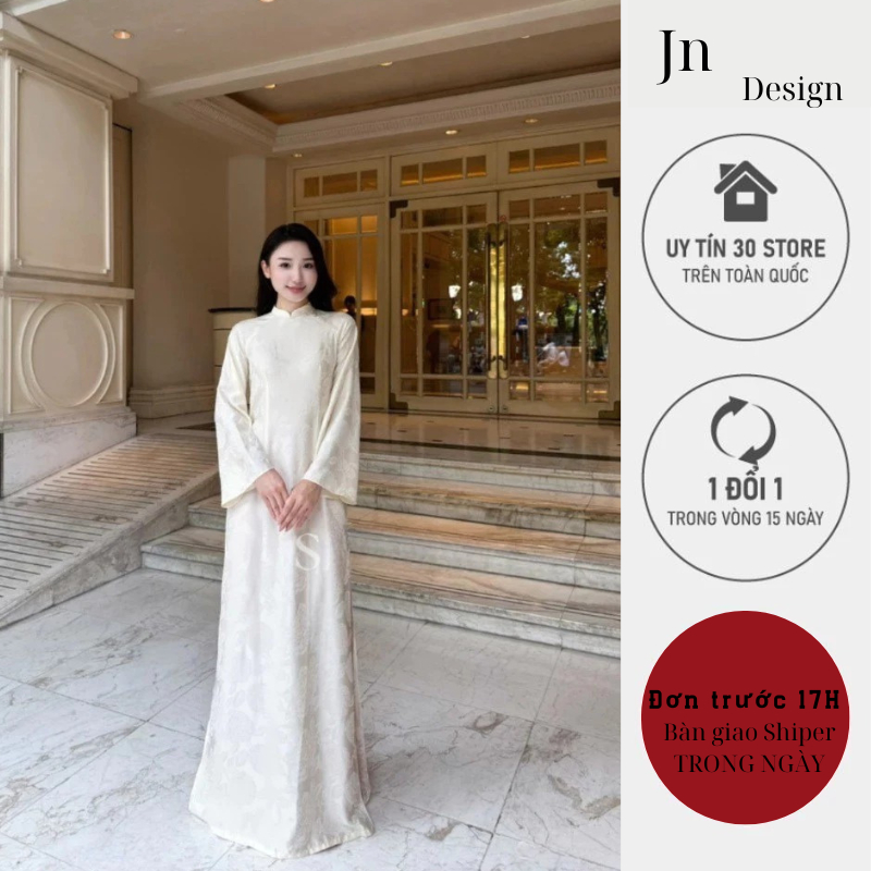 Áo dài truyền thống , áo dài nữ thiết kế 2 tà chất liệu lụa mềm mại- Jn Design J171
