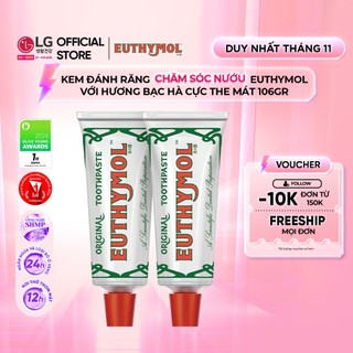 [LG Daily Beauty Official] Combo 2 Kem đánh răng Euthymol chăm sóc nướu răng với hương bạc hà cực the mát 106gr