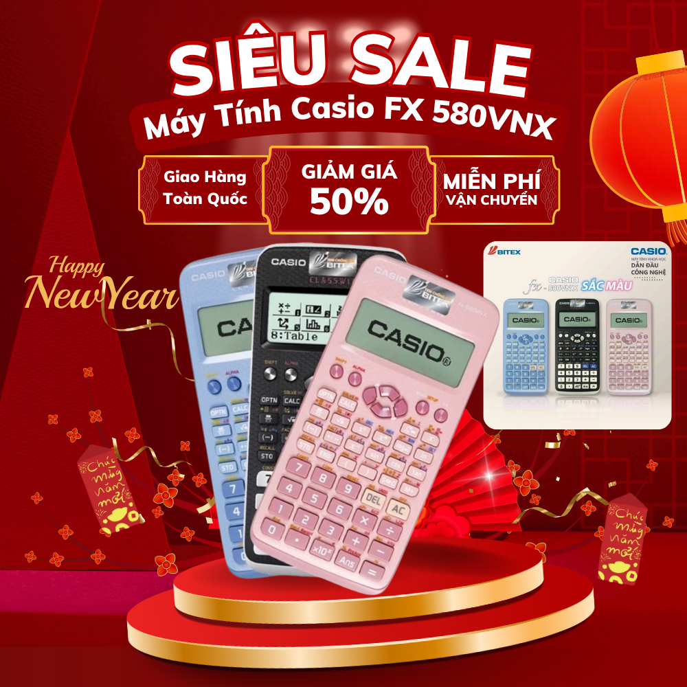 Máy Tính Casio FX-580VN X Dành Cho Học Sinh Cấp 3, Bảo Hành 7 Năm