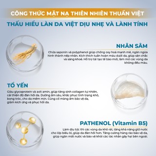 Mặt Nạ Lụa Trẻ Hoá Cấp Ẩm Da NARA Nhân Sâm Tổ Yến
