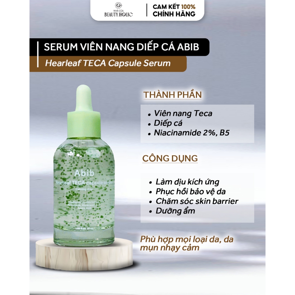 Serum viên nang giảm mụn, làm dịu da ABIB Heartleaf TECA capsule serum Calming drop 50ml