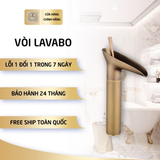  Vòi Lavabo vòi nước bồn rửa mặt chất liệu đồng bên không rỉ kiểu dáng cổ điện kèm dây cấp nóng lạnh 