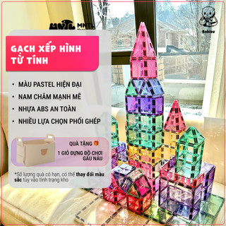  MNTL | Đồ Chơi Xếp Hình Nam Châm Kích Thích Sáng Tạo Cho Bé Bằng Nhựa ABS An Toàn  Tặng Giỏ Gấu Nâu  