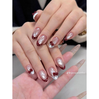 [ Mẫu hello kitty , chấm bi] Nails thiết kế thủ công theo yêu cầu , đi chơi ,đi tiệc …, đủ size , đủ from
