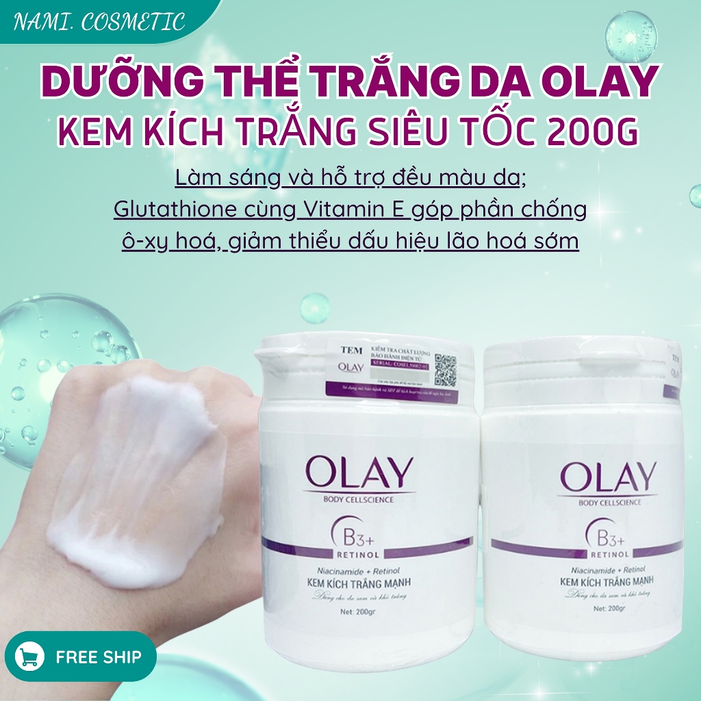 Dưỡng thể siêu trắng da OLay, Kem kích trắng Olay Siêu tốc - Hũ 250g