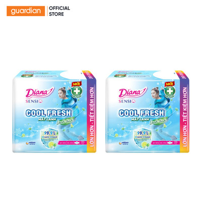 Combo 2 Băng Vệ Sinh Siêu Mỏng Cánh Sensi Cool Fresh 23cm Diana 20 Miếng
