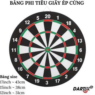 Bảng phi tiêu giấy ép cao cấp – Bộ phi tiêu đầu kim loại an toàn, phù hợp luyện tập và trang trí quán bar, homestay