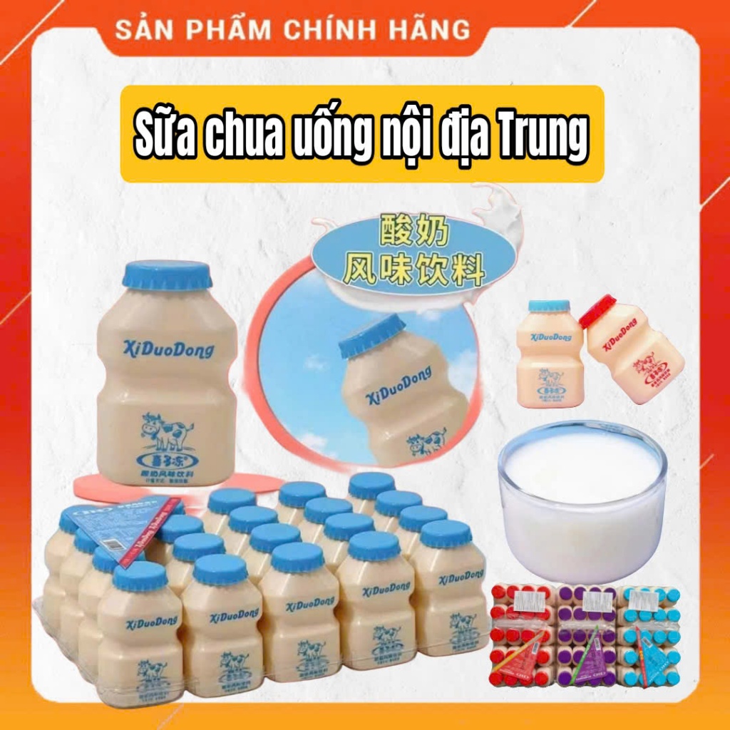 Lốc Sữa Chua XiDouDong Uống Vị Dâu/Nho/Nguyên Bản - Sản Phẩm Nội Địa Trung