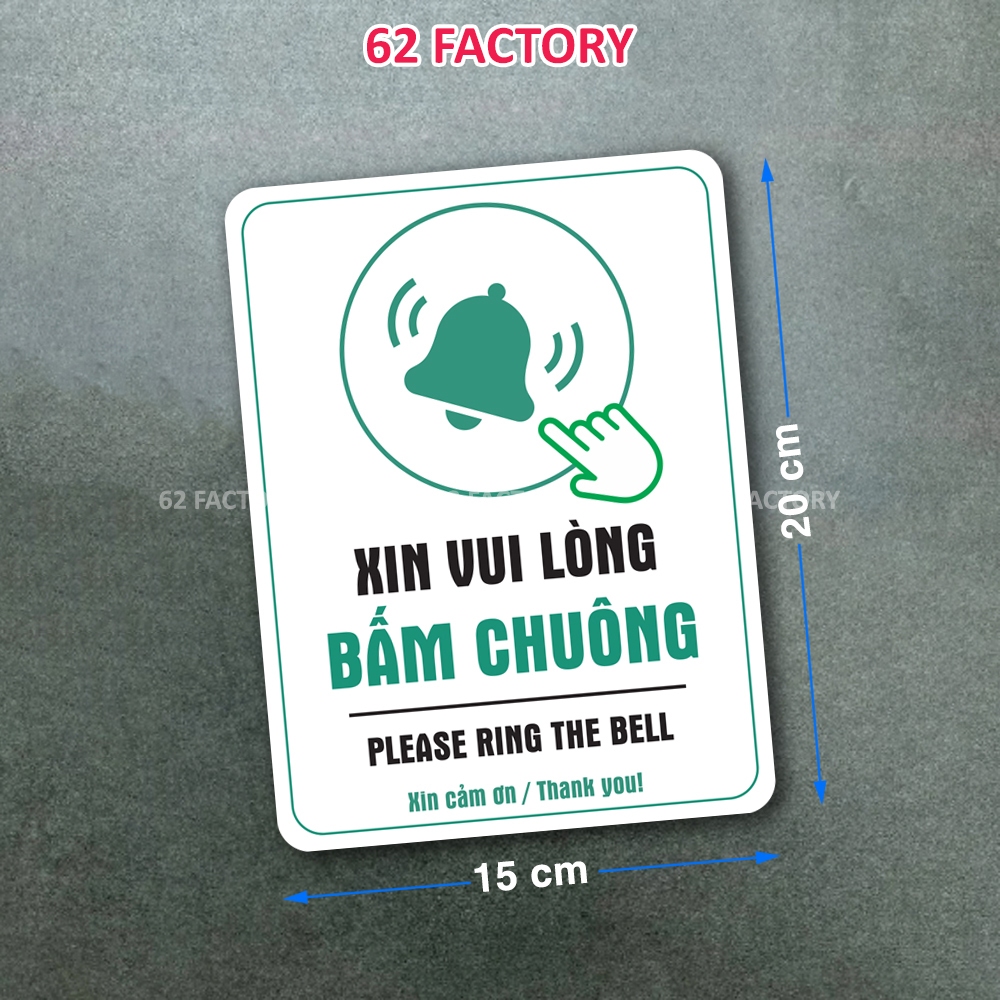 Biển Vui Lòng Bấm Chuông, Bảng Nhắc Nhở Bấm Chuông, Biển Bấm Chuông Cửa, Bấm Chuông Gọi Phục Vụ
