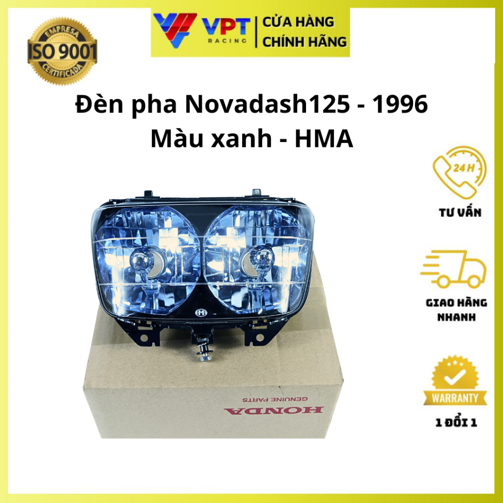 Đèn pha Nova Dash 125 | Choá đèn Nova Dash 125 1996 xanh chính hãng HMA 2016-041