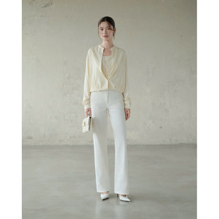 RUBIES Raw Jeans - Quần Dài Nữ Vải Jean Ống Suông Đứng