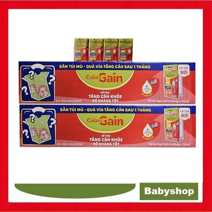 Sữa Bột Pha Sẵn Colos Gain 110ml Thùng 48 hộp [HSD 12/2026]