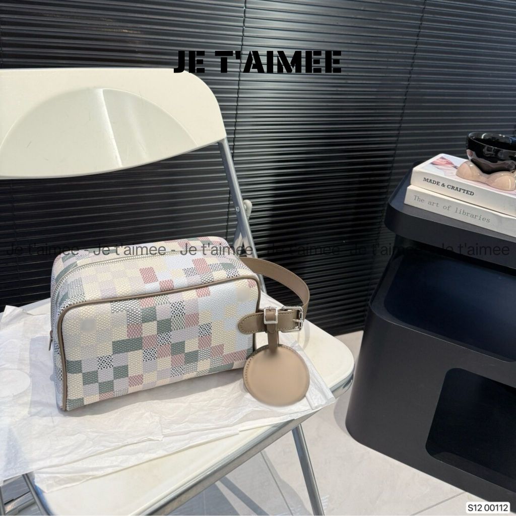 Túi Lờ Vê Dopp Kit Mini Vanity Toiletry Bag caro paste  - Je t'aimee M56
