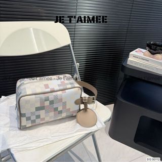 Túi Lờ Vê Dopp Kit Mini Vanity Toiletry Bag caro paste  - Je t'aimee M56