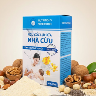   Bột Thanh Nhiệt - Hộp 400gram  Ngũ Cốc Lợi Sữa Nhà Cừu - Nguyên Liệu Tự Nhiên Không Chất Bảo Quản & Hương Liệu 