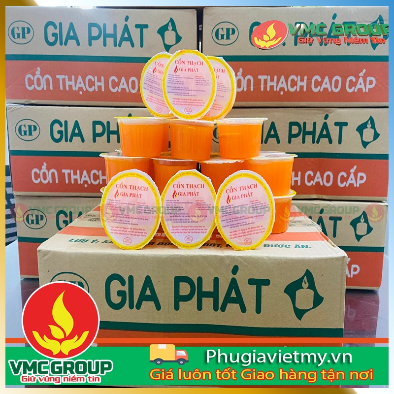 BÁN SỈ 50 HỘP CỒN THẠCH THƯƠNG HIỆU GIA PHÁT, THẠCH CỒN KHÔNG KHÓI