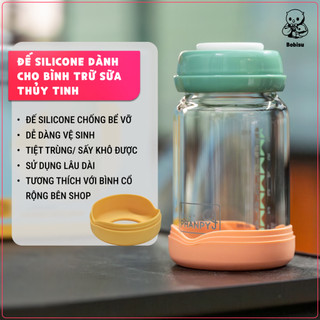  Combo 2 Đế Silicone Chống Bể Vỡ Dành Cho Bình Trữ Sữa Thủy Tinh Cổ Rộng 