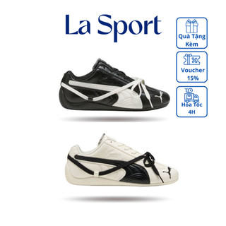  Giày Speeedcat Róe Trắng Đen Bản mới Giày Sneaker PU Ballet Da mềm đế bệt đi học đi chơi 