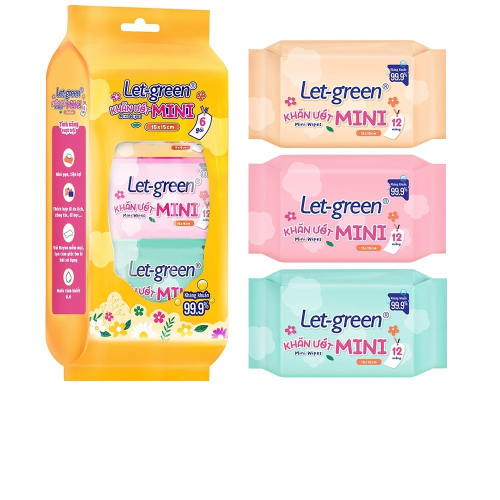 [Top Value]Khăn Ướt Mini Let-Green