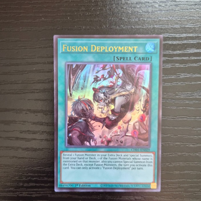 ultra rare [ Dưa Hấu Yugioh] Lá bài thẻ Fusion Deployment - Tặng bọc bài SPELL