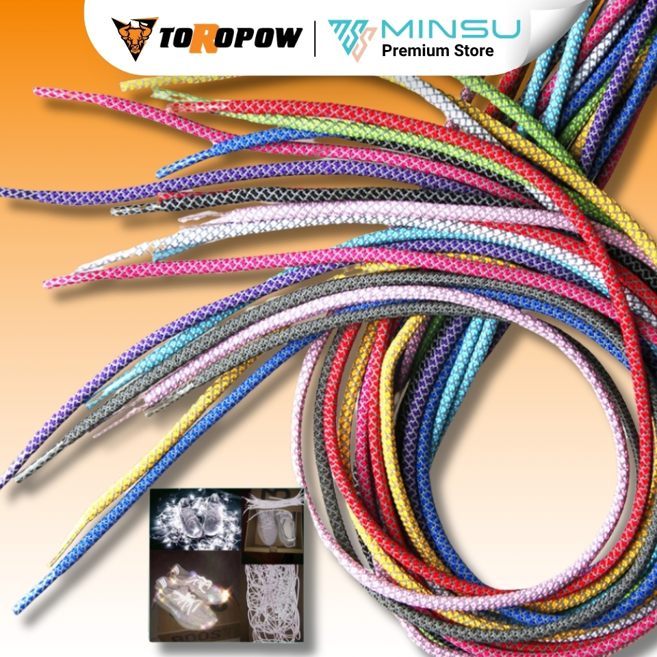 Dây Giày Phản Quang Chính Hãng MINSU M9501 Cho Giày Thể Thao Shoelaces Bản Tròn Cho yz350, 500, 700,