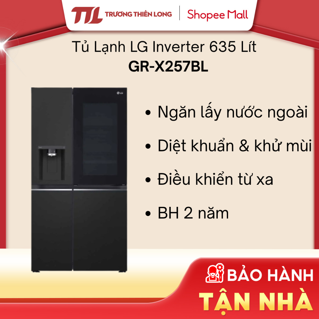 GR-X257BL - Tủ Lạnh LG Inverter 635 Lít Side By Side InstaView Door-in-Door X257BL [FREESHIP HCM]