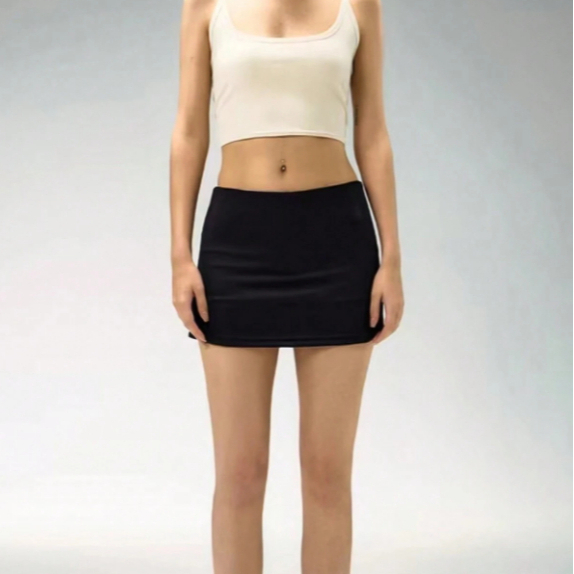 L&M| Slim Fit Mini Skirt,Ladies Sexy Short Regular Fit Natural Black Plain Women Skirts