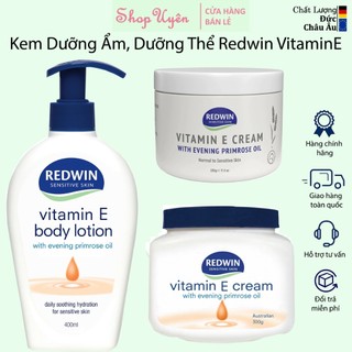 Redwin Kem Dưỡng Ẩm 300g và Dưỡng Thể 400ml Vitamin E. Dưỡng Da  Mịn Màng chống Lão Hóa Nếp Nhăn 