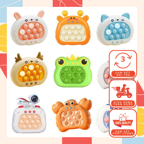 Máy Chơi Điện Tử Pop It Bop It Thế Hệ Mới – Đồ Chơi Bóp Bóp Hình Cua Có Nhạc Và Đèn