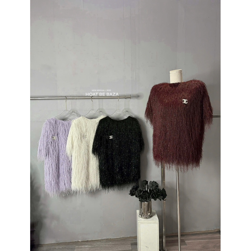 𝘿𝙄𝙇𝙔𝙎𝙃𝙊𝙋𝟬𝟖🎀 (FREE SHIP)Áo lông tay cộc cổ tròn kèm tag sang chảnh