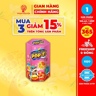   MUA 3 GIẢM 15%  HỘP QUÀ TẾT 2026  Hộp Kẹo dẻo thiên thạch và nhân nước Mix vị - POPIT Phạm Nguyên 100g 