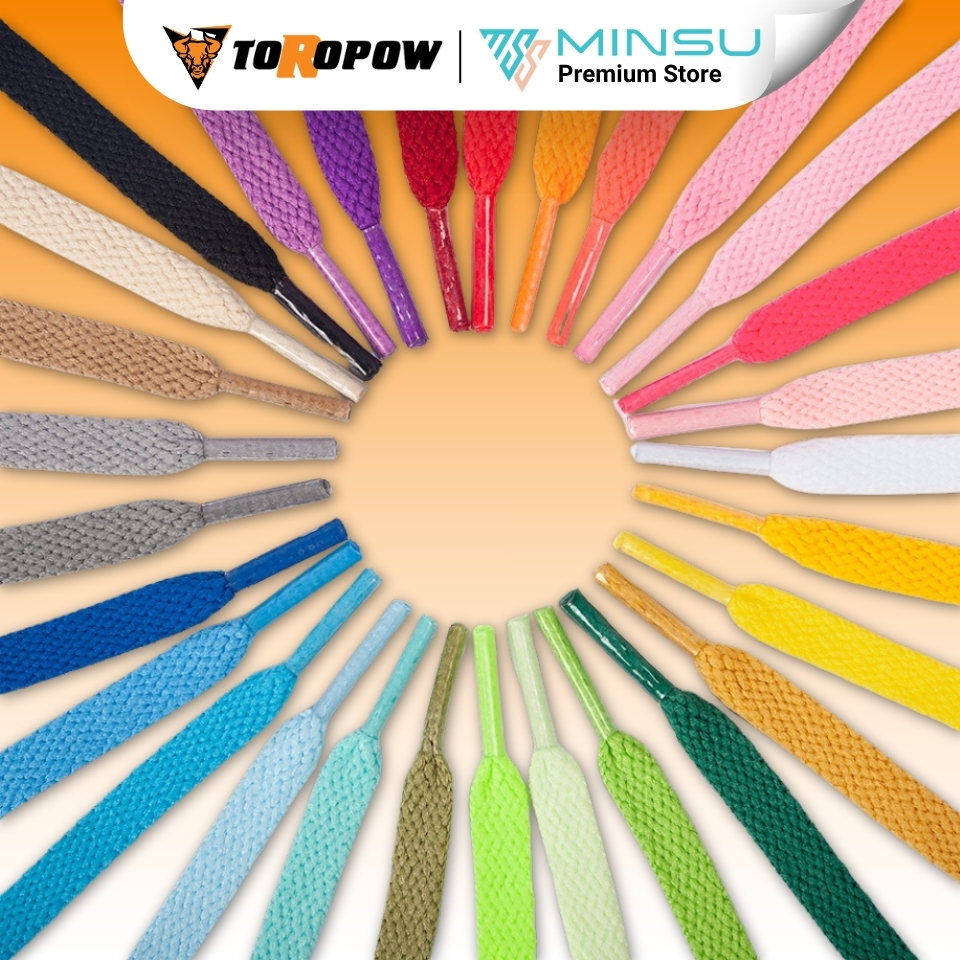 Dây Giày Thể Thao Sneaker Dẹp Chính Hãng MINSU M0202 120cm Đủ Màu Siêu Bền ShoeLaces Dẹt Cho Phụ Kiện Giày