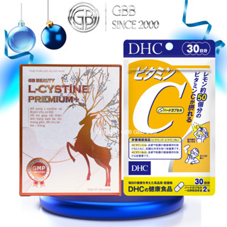 COMBO L cystine 500mg 60 viên + Vitamin C 60 viên DHC hỗ trợ trắng da và giảm rụng tóc, giảm mụn