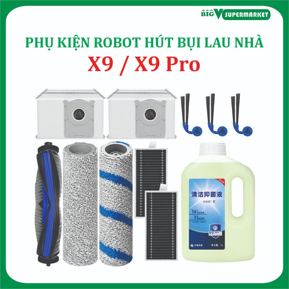 Phụ kiện robot hút bụi Deebot X9 / X9 Pro Chổi lau, Con lăn, Chổi Chính, Chổi cạnh, Túi rác, Lọc bụi