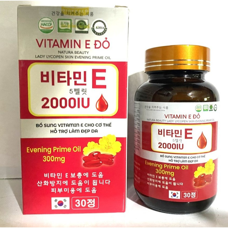 Vitamin E đỏ 2000iu chống oxy hóa, chống lão hóa da, bổ sung vitamin e, sáng da, đẹp da