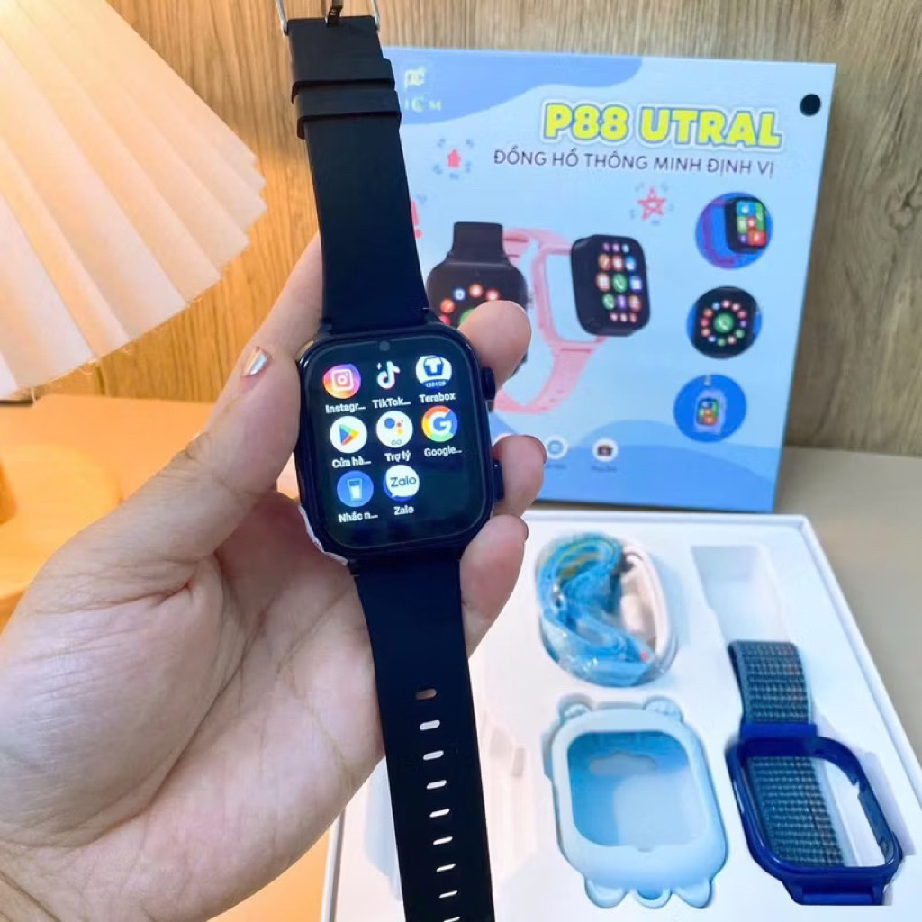Đồng Hồ Thông Minh PICOM P88 Ultra 2024 Lắp Sim 4G Nghe Gọi Định Vị Cảnh Báo Nguy Hiểm Chống Nước PX