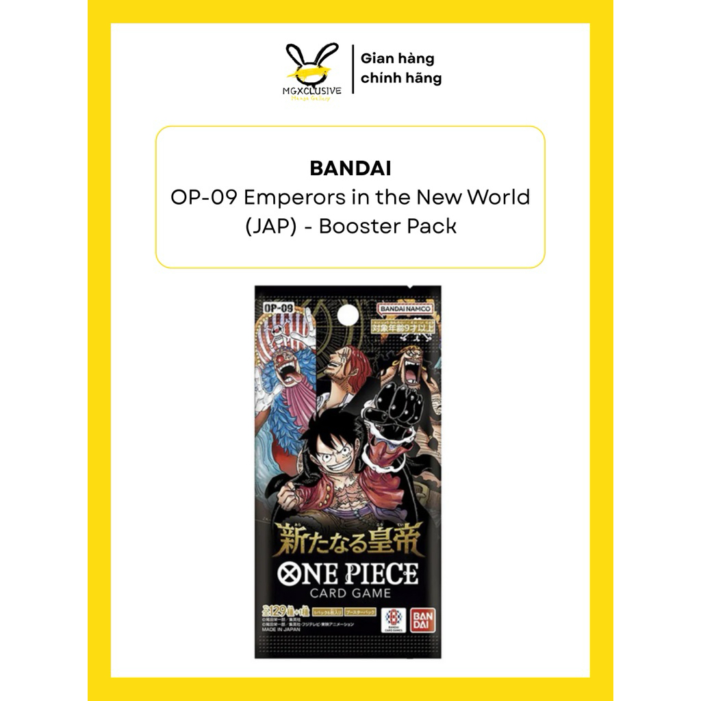 Thẻ Bài Chính Hãng Bandai -One Piece Card Game OP09 Emperors in the New World (JAP) Booster Pack – H