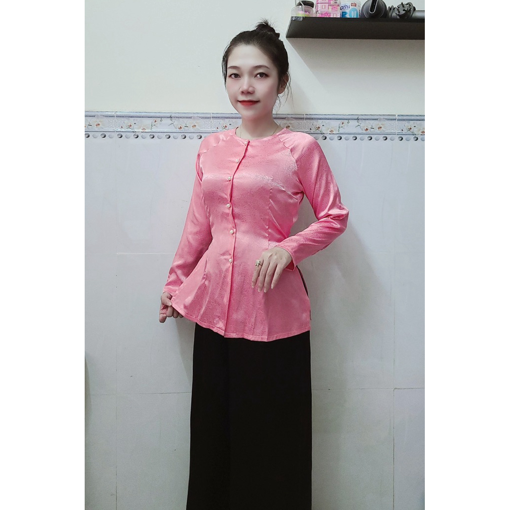 ÁO BÀ BA GẤM HOA ĐÁ ( áo lẻ không kèm quần ) SIZE 40-70kg