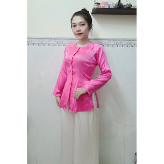 ÁO BÀ BA GẤM HOA ĐÁ ( áo lẻ không kèm quần ) SIZE 40-70kg