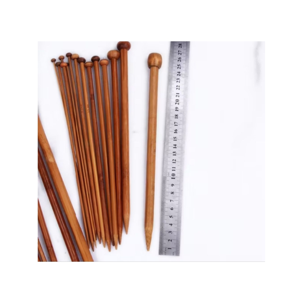 1 Đôi que đan len bằng tre có size từ 3mm - 9mm ( Dài 25cm - 35cm )